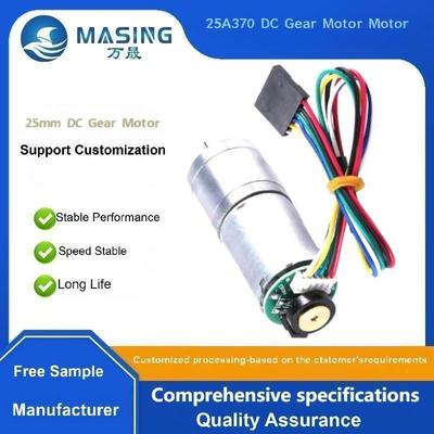 Good price High Torque 25mm Brushed DC Gear Motor GM25-370 with Encoder 6v 12v Permanent Magnet Construction online